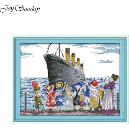 Stamped Counted Cross Stitch Kit Embroidery Set 11CT 14CT Printed Water Soluble Canvas DMC Aida Fabric Home Decor Needlework Set