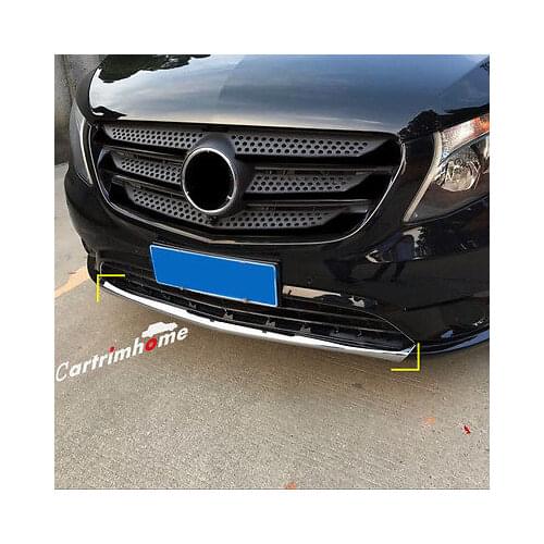 ABS Chrome Front Bumper Lip Cover Trim 1pcs for Mercedes-Benz Vito 2014-2017