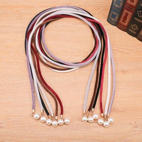 New fashion decorative beaded belt knit pearl belt womens stretch simple ladies belt dress