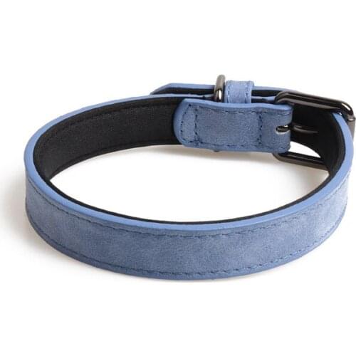 New Durable Animal Pet Small Dog Accessory Cool Collar Golden Retriever Solid PU Leather Dog Collar Bulldog French Collars