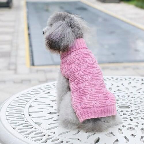 NEW Dog Sweater Teddy Chihuahua Turtleneck Dog Clothes for Small Dogs Sweater Pet Jumper 3 Color XS S M L XL 2XL