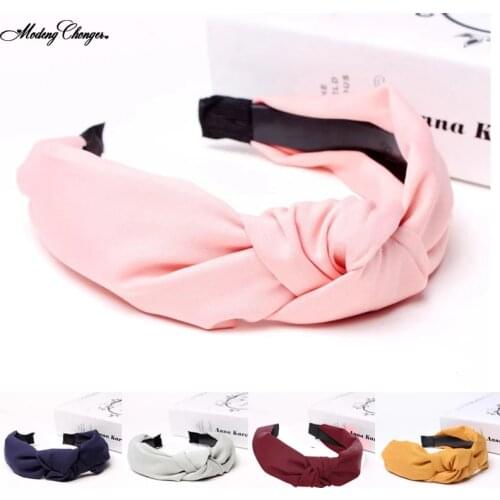 High Quality Solid Color Hairbands Turban Hair Bezel For Women Elastic Headband Intermediate Knot Non-slip Toothed Hair Accesso