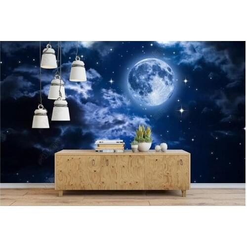 Custom photo wallpapers 3d mural wallpaper HD universe sky starry sky moon living room background wall murals wall papers