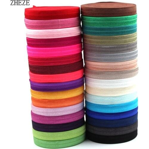 10yard/lot 32Colors Fold Over Elastic 5/8 inch FOE Shiny for elastic Headbands Hair Tie Head wear DIY Handmade Ribbon Accessory