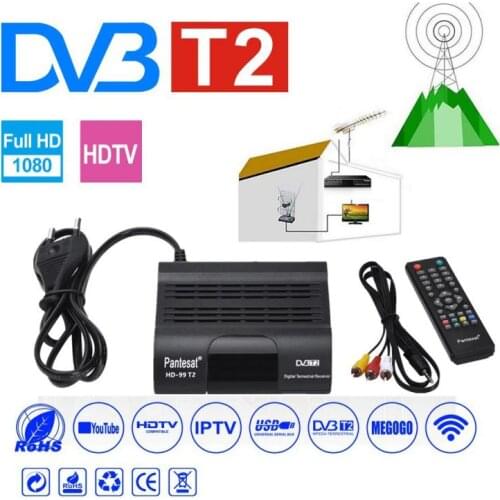 HD 1080P DVB T2 Receiver Satellite H.265 Digital TV Tuner DVBT2 TV Receptor Full HD DVBT2 Set-top Box Wifi Receiver DVB-T TV Box