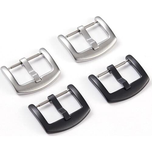 Metal Watch Band Buckle 14mm 18mm 20mm 22mm 24mm Men Watchband Strap Silver Black Stainless Steel Clasp Accessories