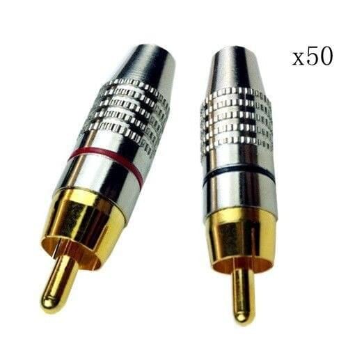 RCA male Plug Audio Video Solder Locking Cable adapter BNC Connector Red + Black