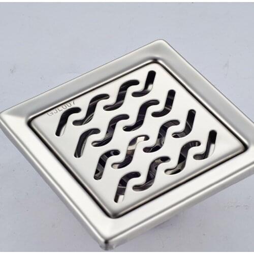 Luxury Stainless Steel Floor Drain 10x10cm Suquare Grate Wast Bath Shower Drain