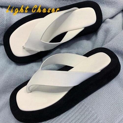 Fashion Non-slip Outer Beach Sandals Womens Slippers Summer Color Matching Platform Ladies Sandals Herringbone Flip Flops Women