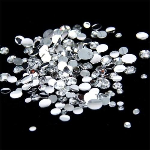 MHS.SUN 2MM -6MM Bling Loose White Clear Color Resin Rhinestones Non HotFix Flatback Resin Stones no Glue for Garment Decoration
