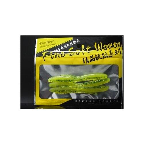 Fine Soft Worm Needle Tail Fish TEXAS RIG Jig Head Bait Oil Resin Fall Fishing Lures 6 Pieces Bag