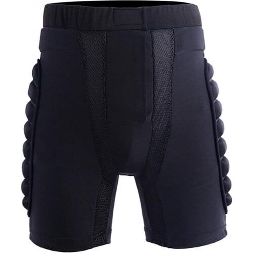 Unisex Polyester Motorcycle Snowboard Protection Ski Protective Hip Butt Padded Shorts Cycling Clothing Black Breathable Shorts