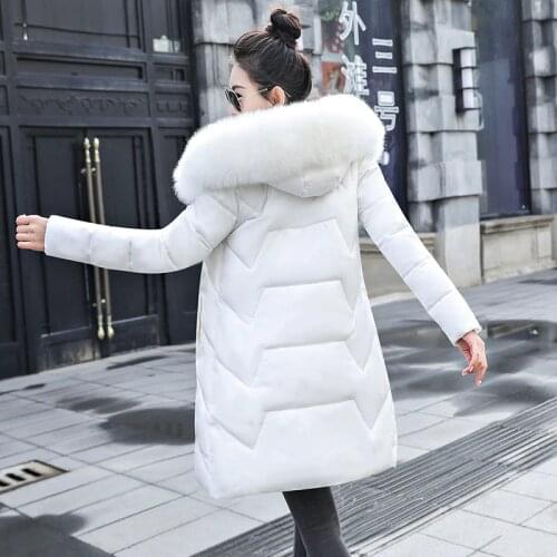 Plus Size S-7XL Womens jacket Winter Warm Big Fur Women Long Down Parkas Slim Winter Jacket for Women Hooded Coat Female Parkas