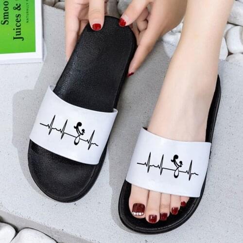 Woman Slipper 2021 Electrocardiogram Home Flip Flops Bathroom Non-slip Women Slippers Women Sandals Shoes For Women Plus Size 41
