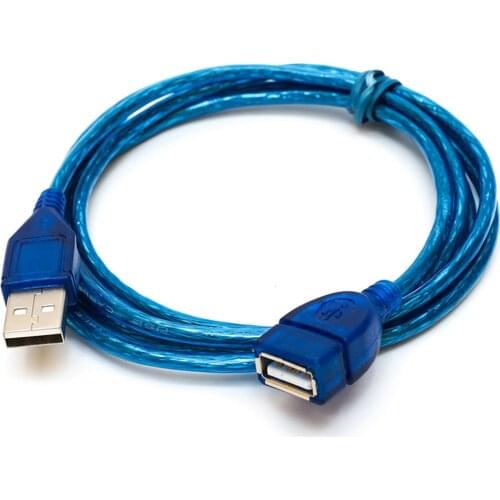 1/1.5/2/3-M Anti-interference USB 2.0 Extension Cable USB 2.0 Male to USB2.0 Female Extension Data Sync Cord Cable Blue Standard