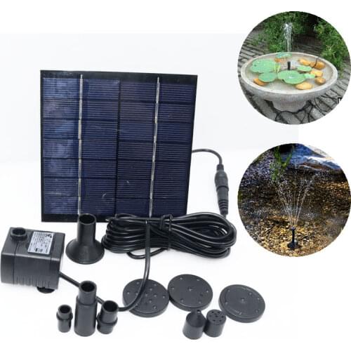 1.5W Solar Garden Fountain Pump Solar Garden Fountains Waterfalls Power Solar Bird Fountain Powered Water Pump Birdbath Fountain