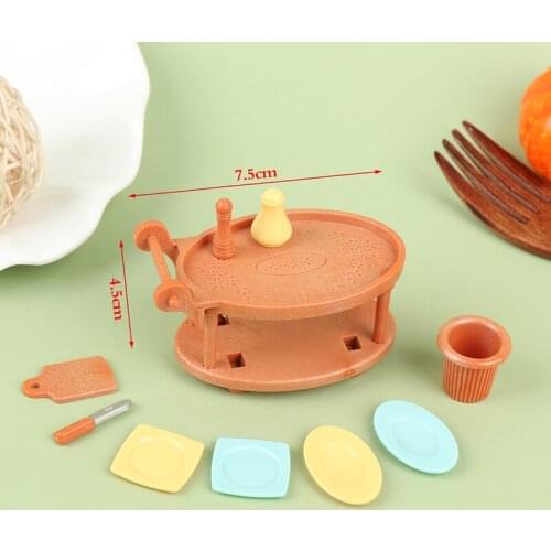 1 Set 1:12 Dollhouse Mini Two Layers Kitchen Cart Set Serving Cart Dinner Tray Trolley