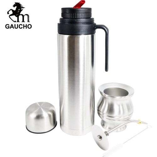 1 PC/Lot Delicate Yerba Mate Teaware Include Thermos & Calabash & Bombilla Straw Can Remove Tea Residue One Time Easy Cleaning