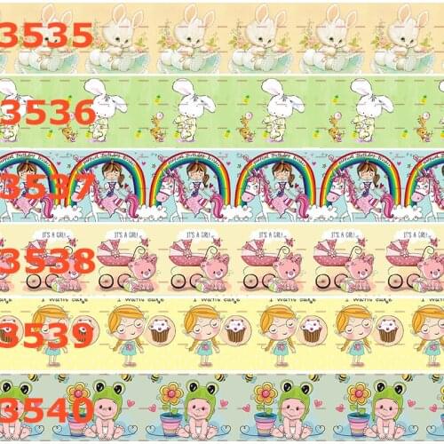 10yards - different sizes -Cartoon pattern printed Grosgrain ribbon - Cutie/lovely/girl cartoon ribbon