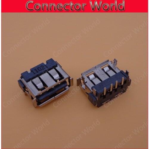 2-10pcs Type A Female USB 2.0 Short Dody 4 Pin 2 Foot 90 Insert Data Charge Plug Socket Jack Connector Wire Adapter