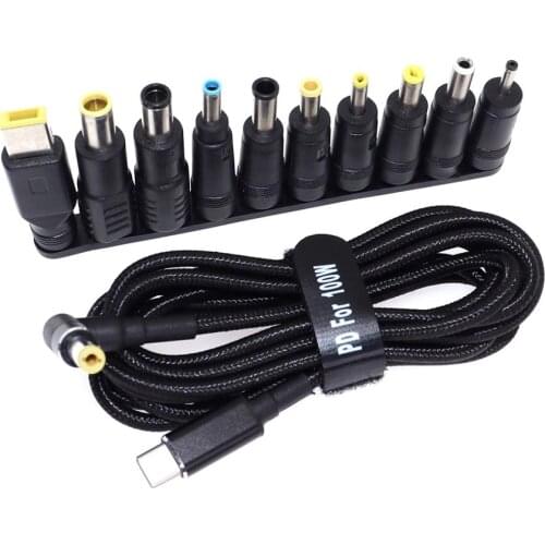 65W 100W Laptop Power Adapter Connector Plug USB Type C to Universal Laptop Charger Jack Charging Cable Cord for Notebook