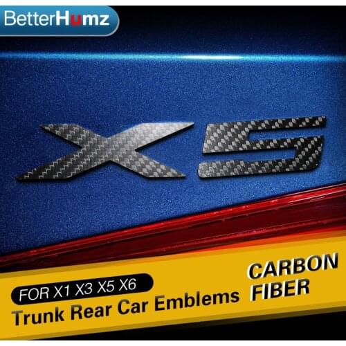 Carbon Fiber Car Rear Trunk Letters Words Decal Digital Badge Emblem car stickers automobiles Logo For BMW X1 X3 X5 X6