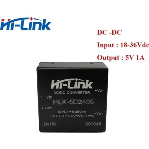 Free Ship 10pcs/lot DC to DC 24V to 5V 1A Hi-Link power supply factory directly sale 5D2405