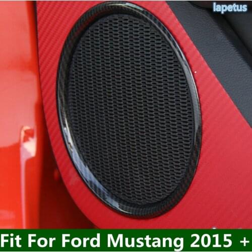 Lapetus Side Car Door Stereo Speaker Audio Sound Cover Trim Carbon Fiber Style Fit For Ford Mustang 2015 2016 2017 2018 2019 ABS
