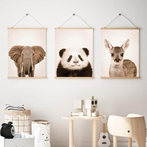 Baby Kids Room Decoration Gorilla Panda Bear Kindergarten Wall Art Canvas Painting Nordic Posters And Prints Wall Pictures