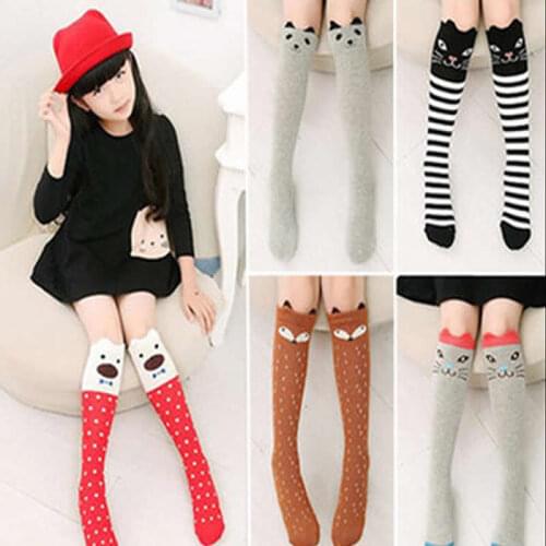 Girl knee leg warmer period new children Girls knee-high stockings cartoon cotton knee high over leg warmers infant