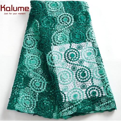 Kalume 2021 Guipure Cord Lace 5 Yards African Cord Lace Fabric Embroidery French Net Lace High Quality For Diy Dress F2506