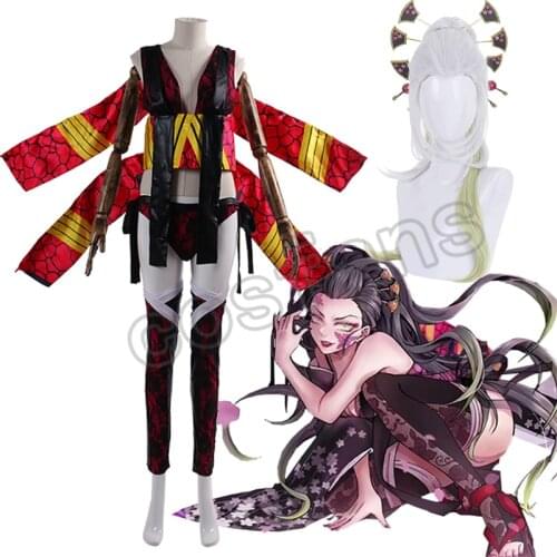 Anime Demon Slayer/Kimetsu no Yaiba Daki Battle Suit Sexy Uniform Party Dress Cosplay Costume Halloween Role Play Free Shipping