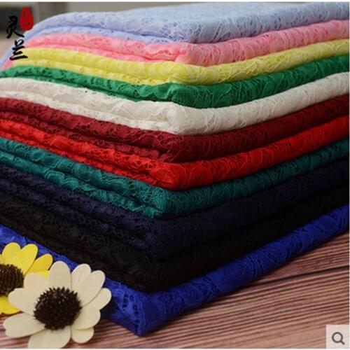 1 M High Quality 3D Embroidery Hollow Out Lace Water-Soluble Lace Fabric 150CM Tablecloth Clothes Skirt Accessories White Black