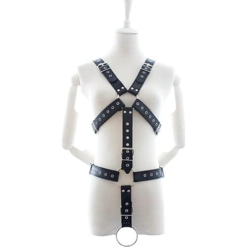 Male Leather Harness Lingerie Sexy Sissy Pants Fetish Men Penis Pouch Harness Strap BDSM Gay Bondage Clothing for Pole Dance