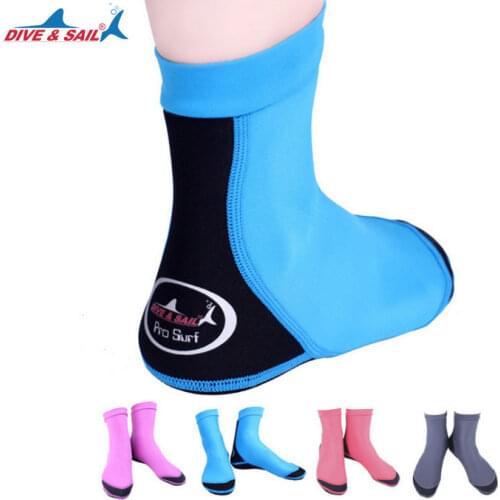 DIVE&SAIL Adult 1.5MM Lycra Elastic Snorkeling Diving Socks Anti-skid Scratch-proof Swimming Beach Socks for Men Women 4 Colors