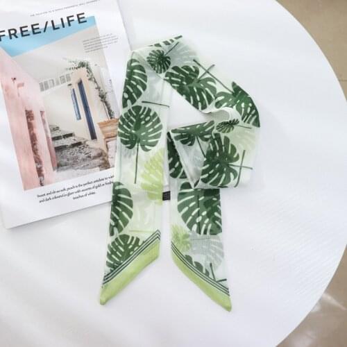 New Summer Thin Long Silk Scarf Green Tie Belt Hair Belt Ribbon Tie Bag Deserve To Act The Role Of Chiffon Adornment