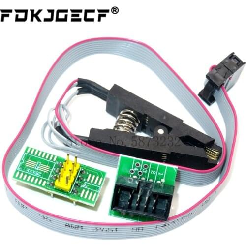 Update version SOIC8 SOP8 Test Clip For EEPROM 93CXX / 25CXX / 24CXX in-circuit programming+2 adapters