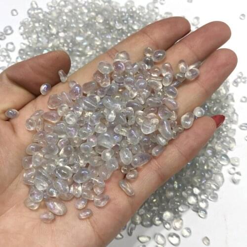 Wholesale 50g 5-7mm White Artificial Moonstone Gemstone Stone Minerals Specimen C990 Crystal Stone