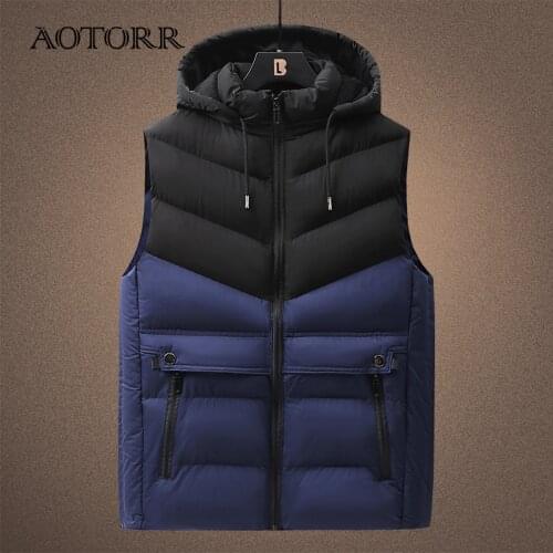 Thick Mens Vest Hooded 2021 Autumn Winter New Sleeveless Jacket Men Windproof WaistCoat Male Outwear Casual Warm Mens Vests 6XL