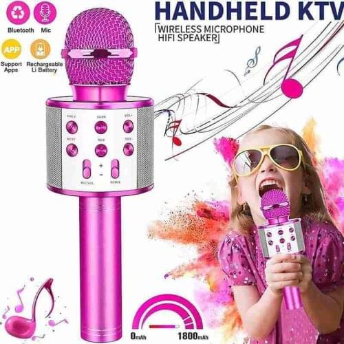 Portable Wireless Bluetooth Karaoke Microphone Wireless Bluetooth Speaker Home KTV Microphone Party Singing Props