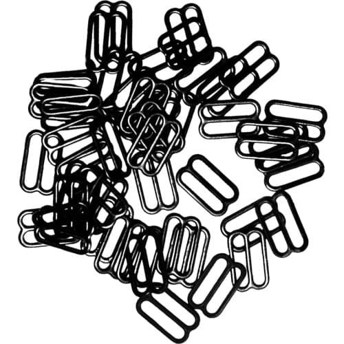 200 Pieces Black Metal Bra Strap Adjuster Slider/ Hooks O Rings & Fig 8 for Lingerie Sewing