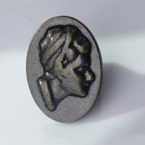 European Retro Style black antique brass Human face drawer kitchen cabinet dresser knob bronze Pendant shoe cabinet handle pull