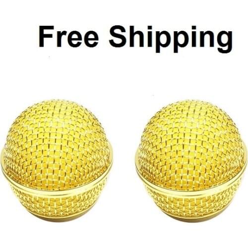 Bolymic 2 PCS Mesh Microphone microfoon Grille for SM58 565SD-LC Microphone ,Golden Plated