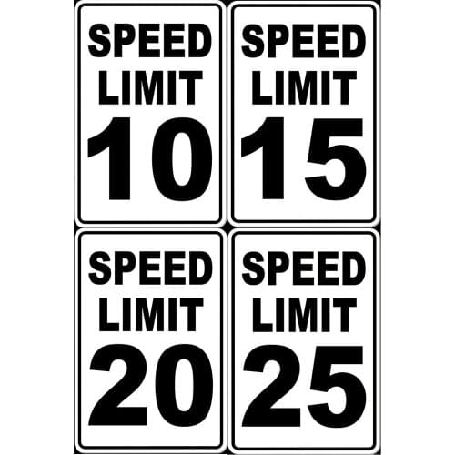 Speed Limit Sign Metal Slow Warning Traffic Road Highway Slow Warning Metal Sign 4 Pieces 8x12 Inch