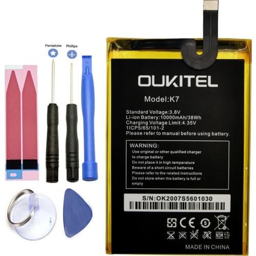 ISUNOO 4.35V 10000mAh Battery Replacement For Oukitel K7 Smart Phone Bateria Batteries+Tools