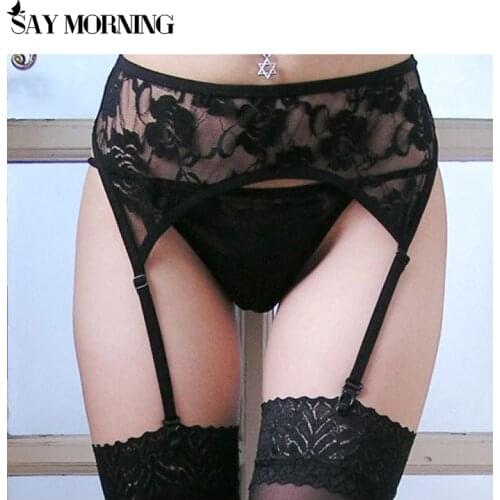 SAY MORNING Fashion Women Garter Belt Stockings Lace Tighs High Stockings Erotic Lingerie Garter Pantyhose Sexy Stocking Set