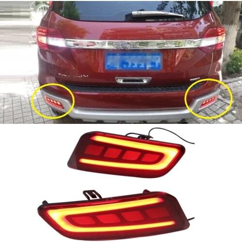 2pcs/set high quality rear bumper brake lighting storbe warm lights parking light fit for ford everest 4x4 auto accessories