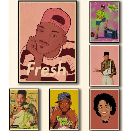 27 Designs The Fresh Prince of Bel-Air Kraftpaper Poster Artwork Fancy Wall Sticker for Coffee House Bar
