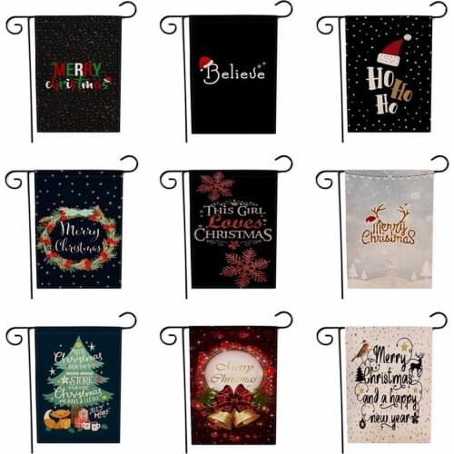32x47cm Christmas Garden Flag Indoor Outdoor Home Decor Flags Winter Happy Festival Household Hanging Flag Decor Christmas Decor