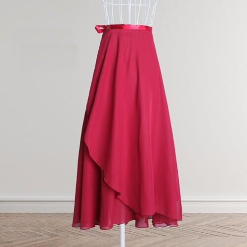 D0825 Adult Ballet Skirt Lace-up Half-Length Chiffon Apron Dancing Suit Gymnastic Yarn Skirt Teacher Skirts Yoga Exercise Suit